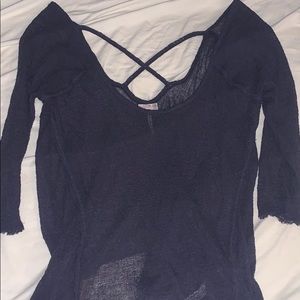 Criss cross back 3/4 sleeve top